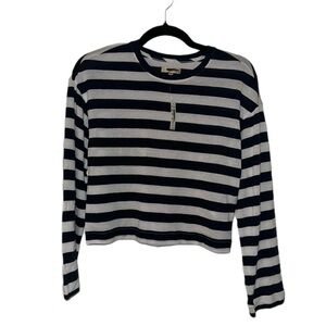 Madewell Navy & White Striped Crewneck Sweater